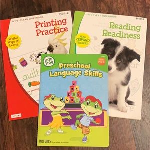Set of 3 pre-k workbooks. New, never used.